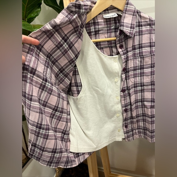 Fashion Bug Vintage Y2k Grunge Plaid Flannel Button Front Delia’s Top Cotton M - Picture 2 of 5